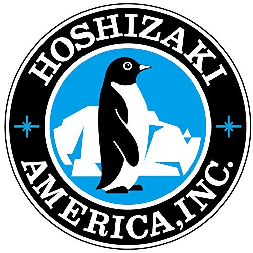 Logo of Hoshizaki America Inc. featuring a penguin standing in front of icebergs with a blue background.