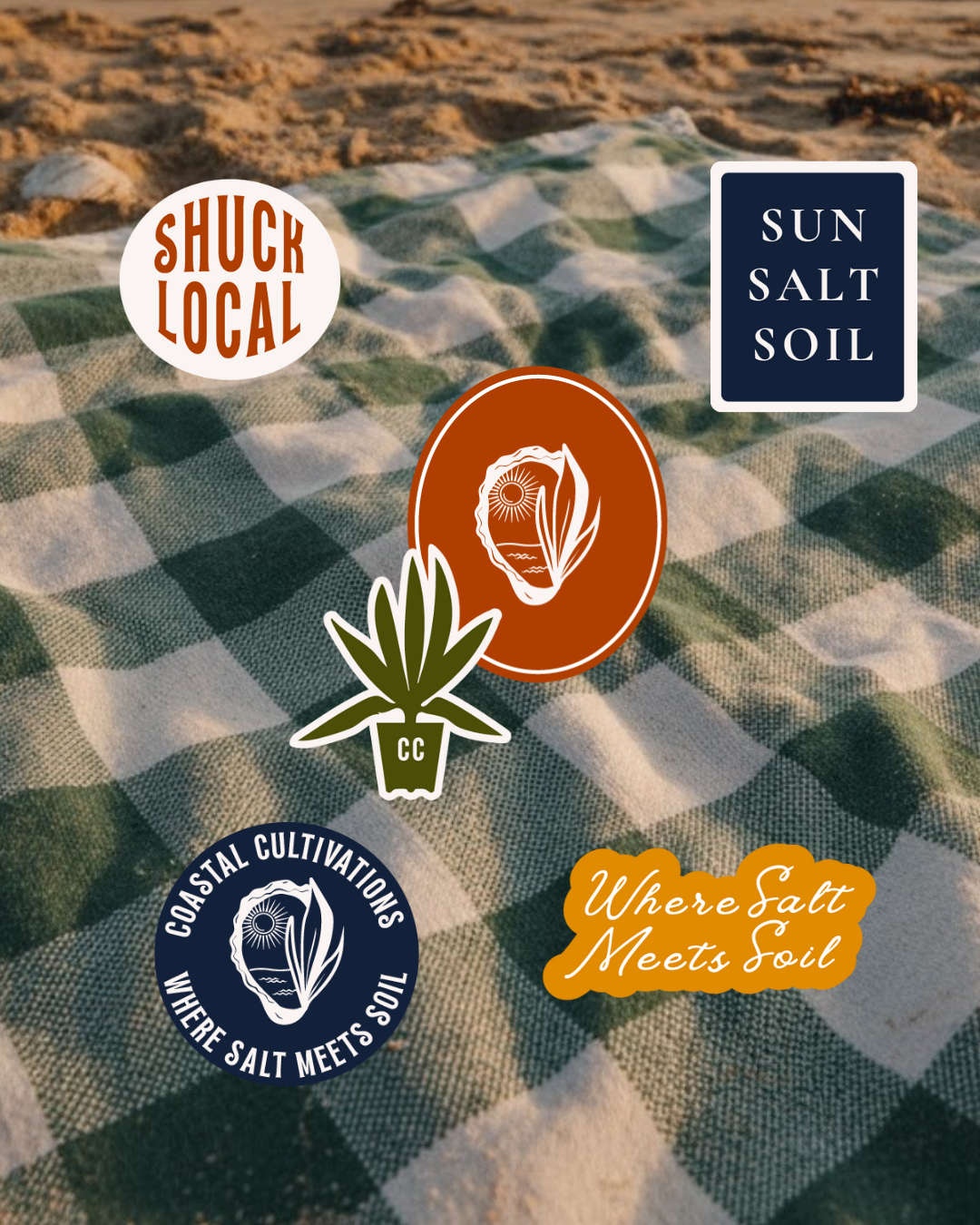 Sticket set for Coastal Cultivation brand identity