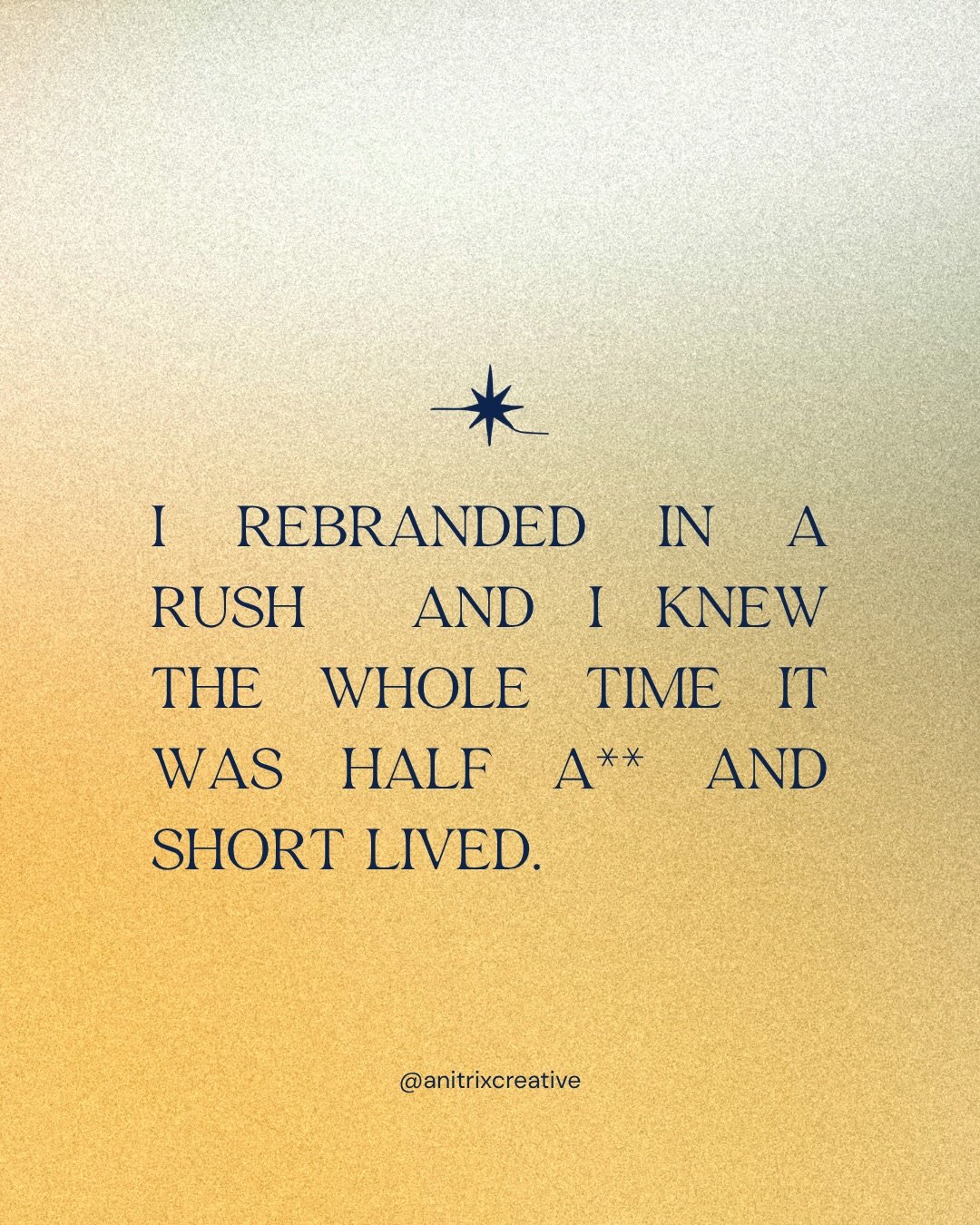 Redesigning your rebrand is humbling when you literally do this for a living. 😮&zwj;💨 I especially felt vulnerable about redesigning my brand and sharing it bc I&rsquo;ve already done this, except that I hadn&rsquo;t. I half assed it and called it 