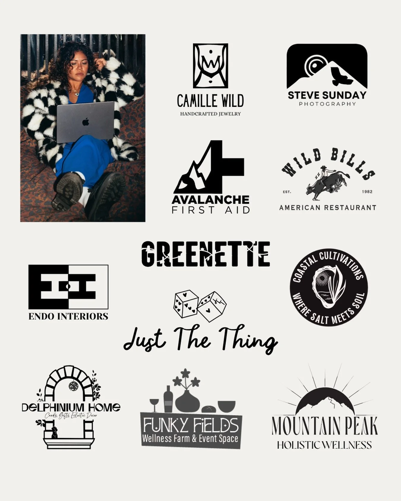 Riding the @logoarchive @logoarchive.now trend 👩🏽&zwj;💻✴️

11 concepts, 0 templates. 

Some of these are passion projects, unused concepts and logos in use currently! 🧡

So cute to see them all together, turns out I like confident typography and 