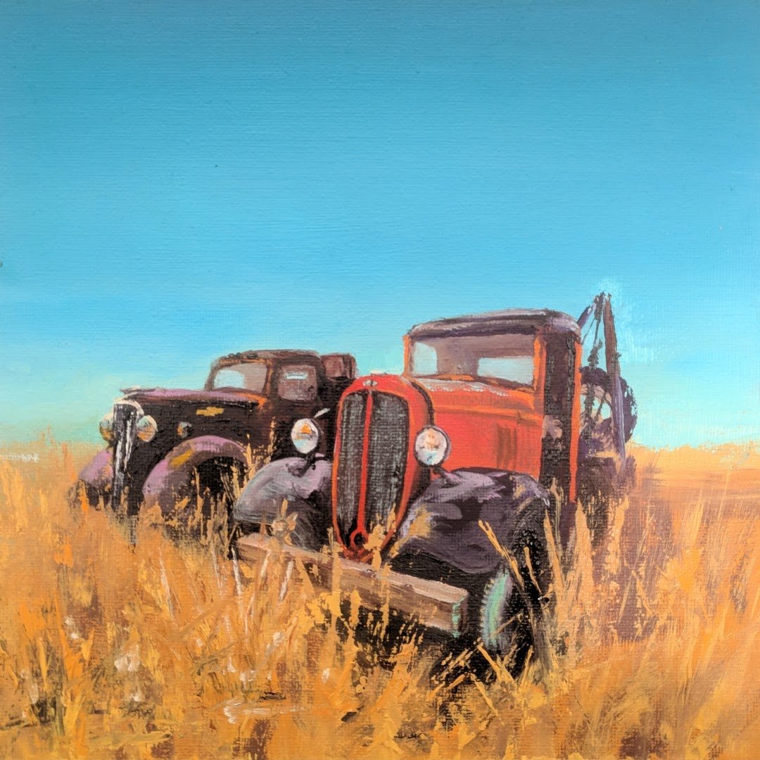 Trucks - Oil on Panel  (sold)