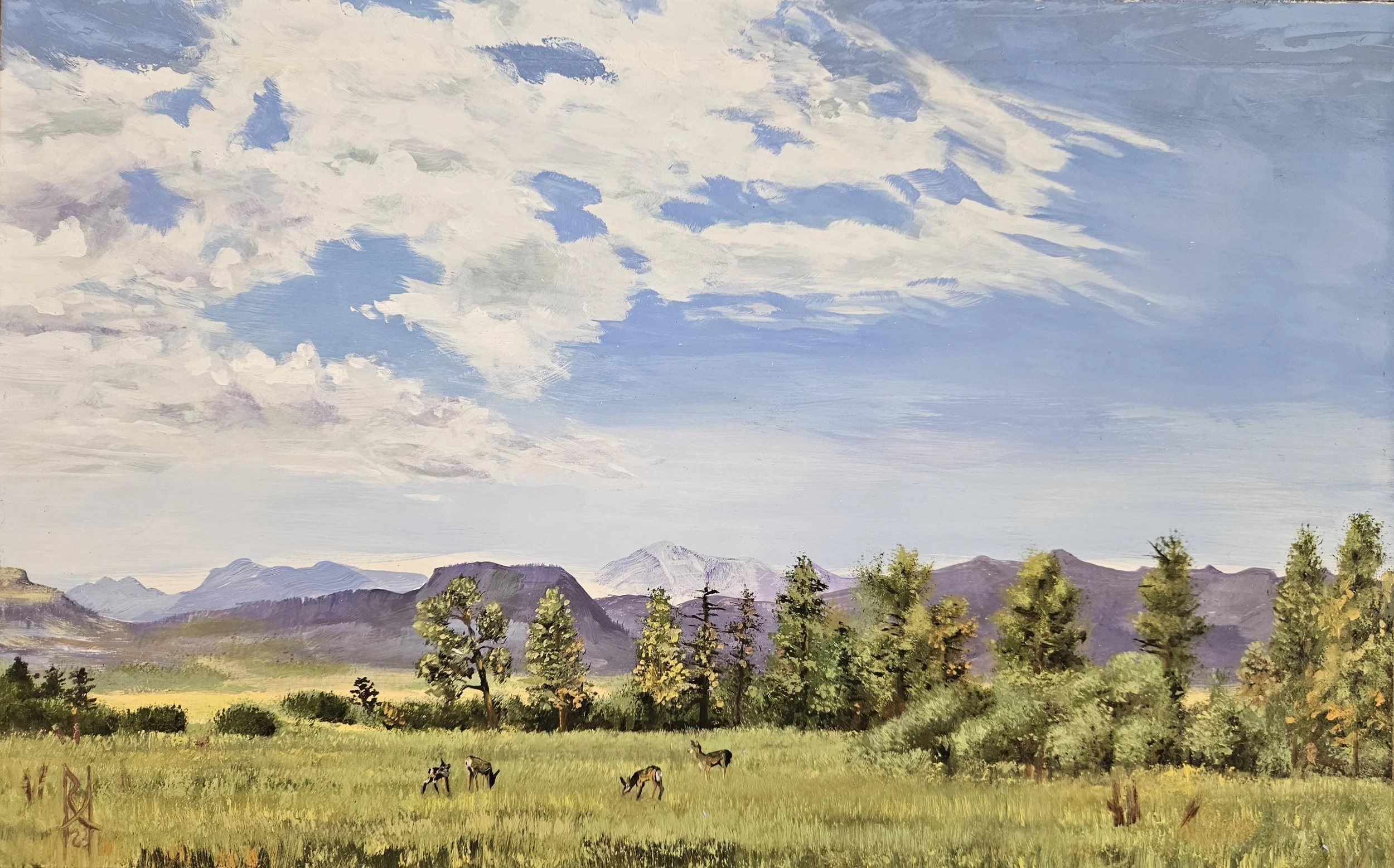 Deer at the Gate - Oil on Panel 12x16"  (sold)