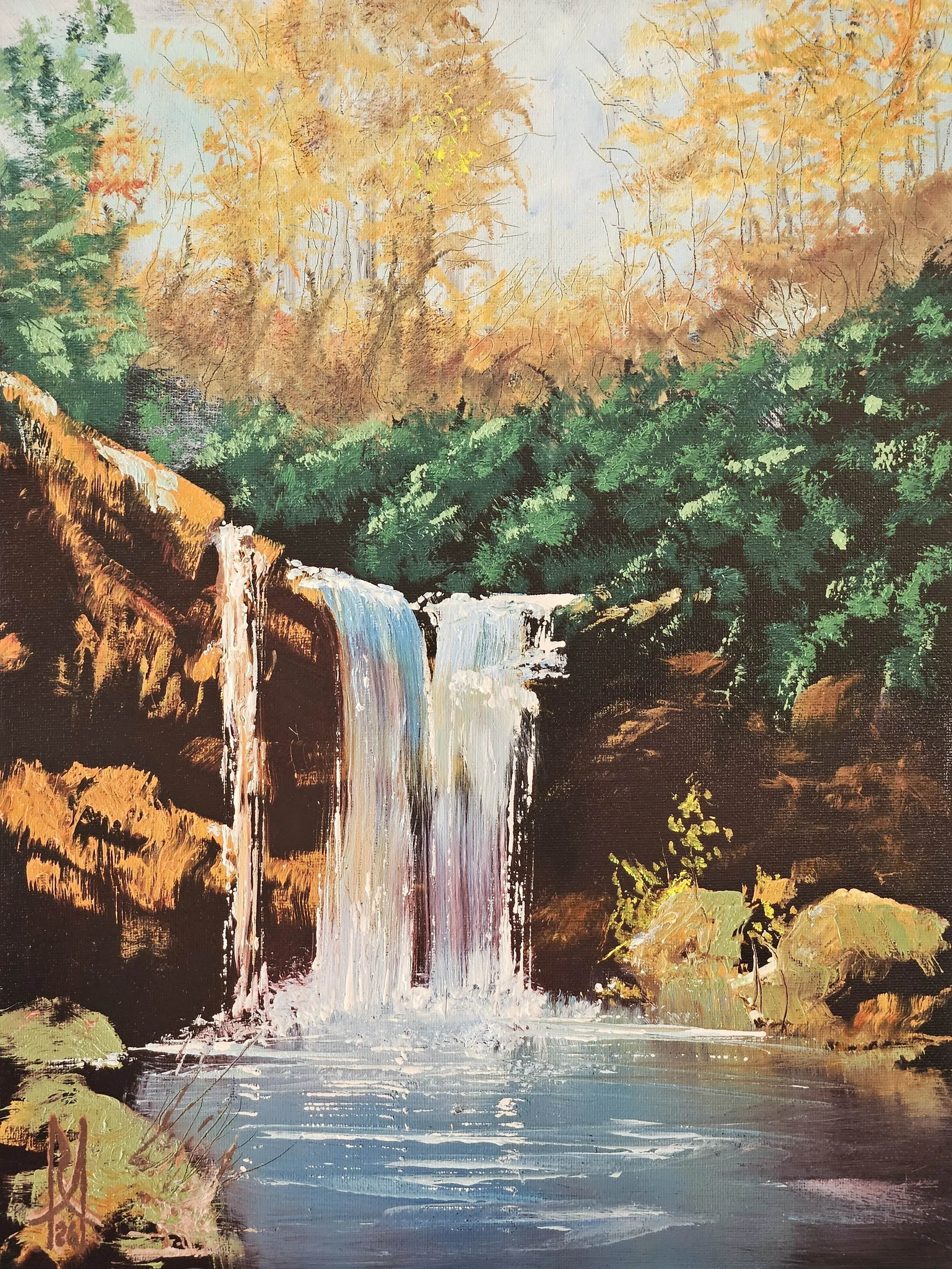 Cucumber Falls - Oil on Panel 12x16"
