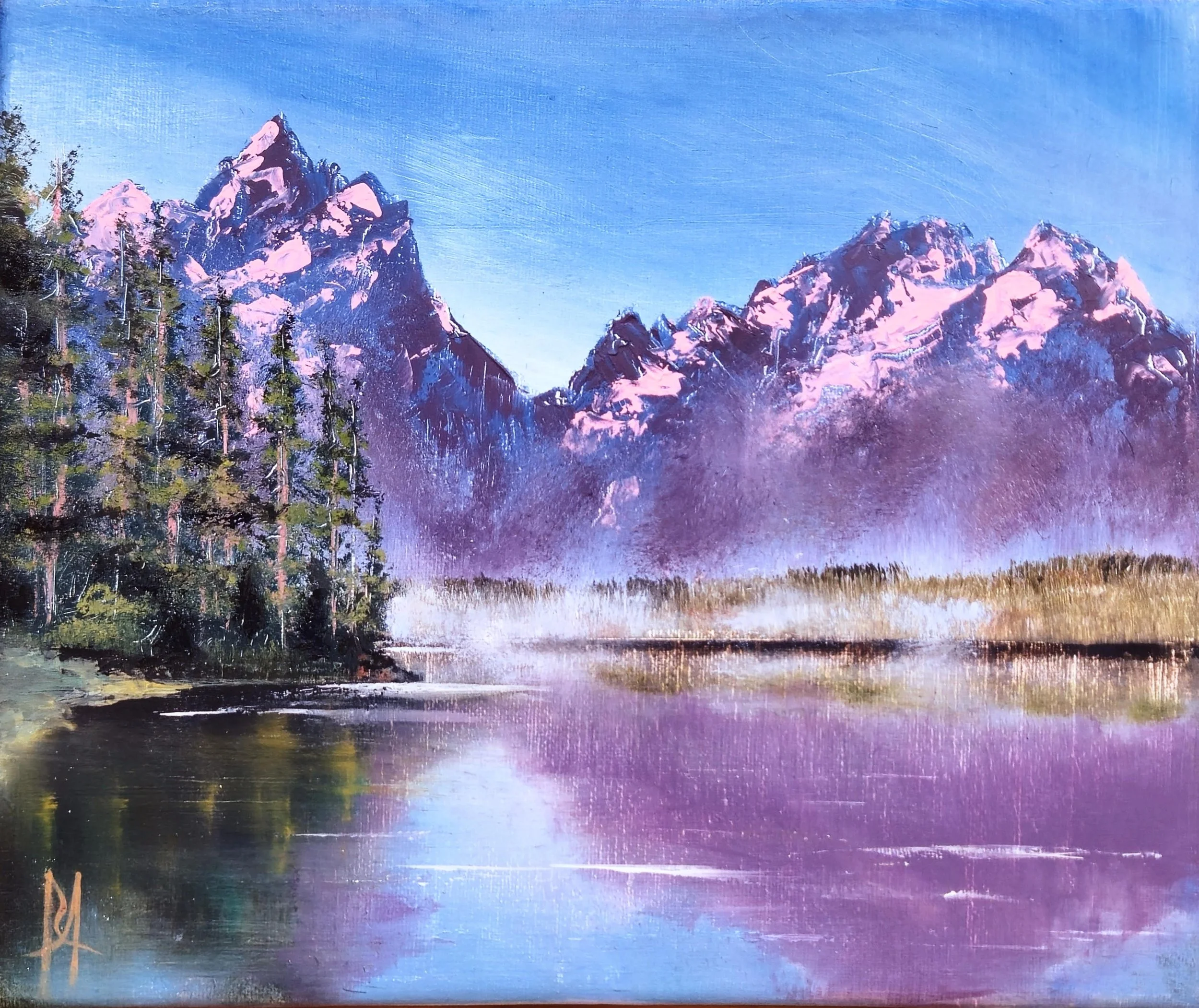 Tetons Before Sunrise - Oil on Canvas  (sold)