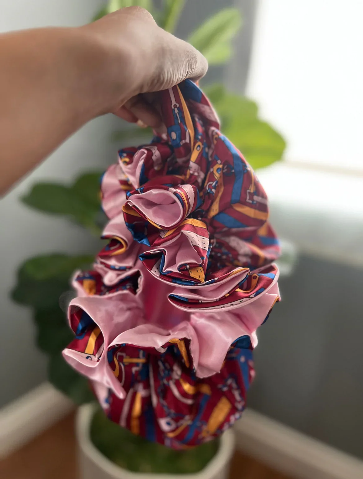 StayOn Satin Bonnet She Loves Pink