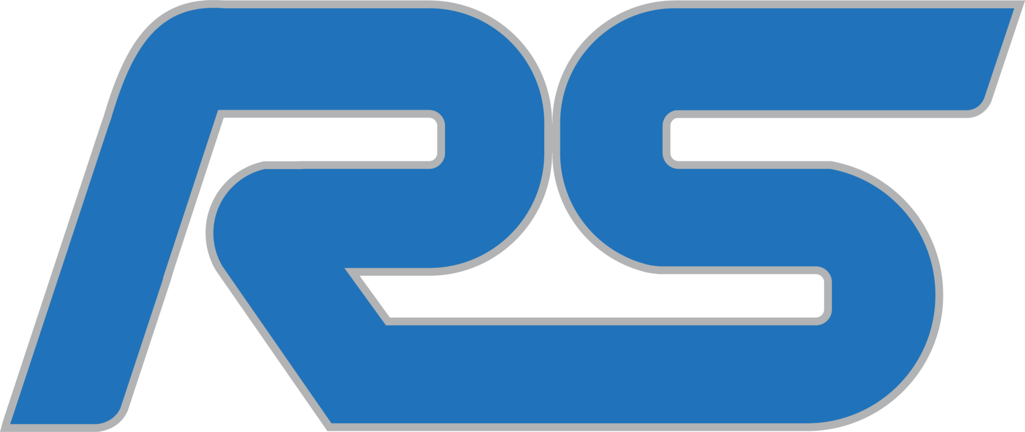 The logo features large, stylized blue letters 'R' and 'S' outlined in gray, connected in a modern design.
