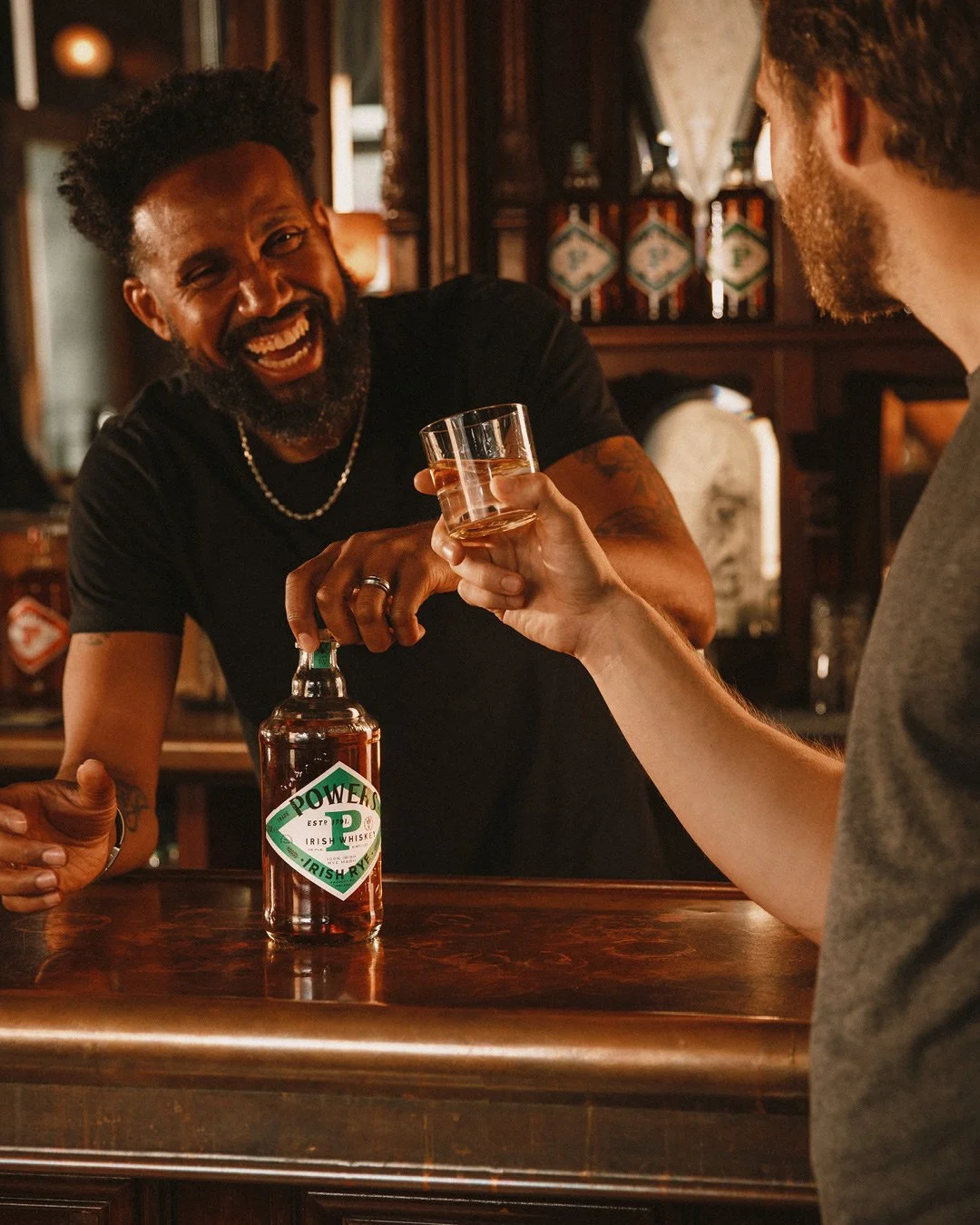 Powers Irish whiskey lifestyle photography in Dublin pub