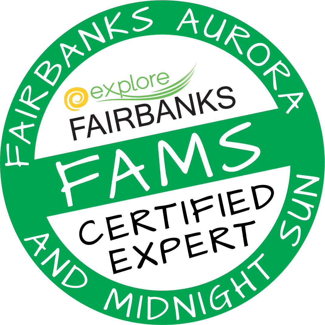 Green circular badge with white and black text promoting Fairbanks farms and certified expert guidance around the clock.