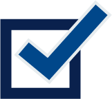 A blue checkmark inside a dark checkmark box