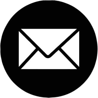 Envelope icon on a black circular background