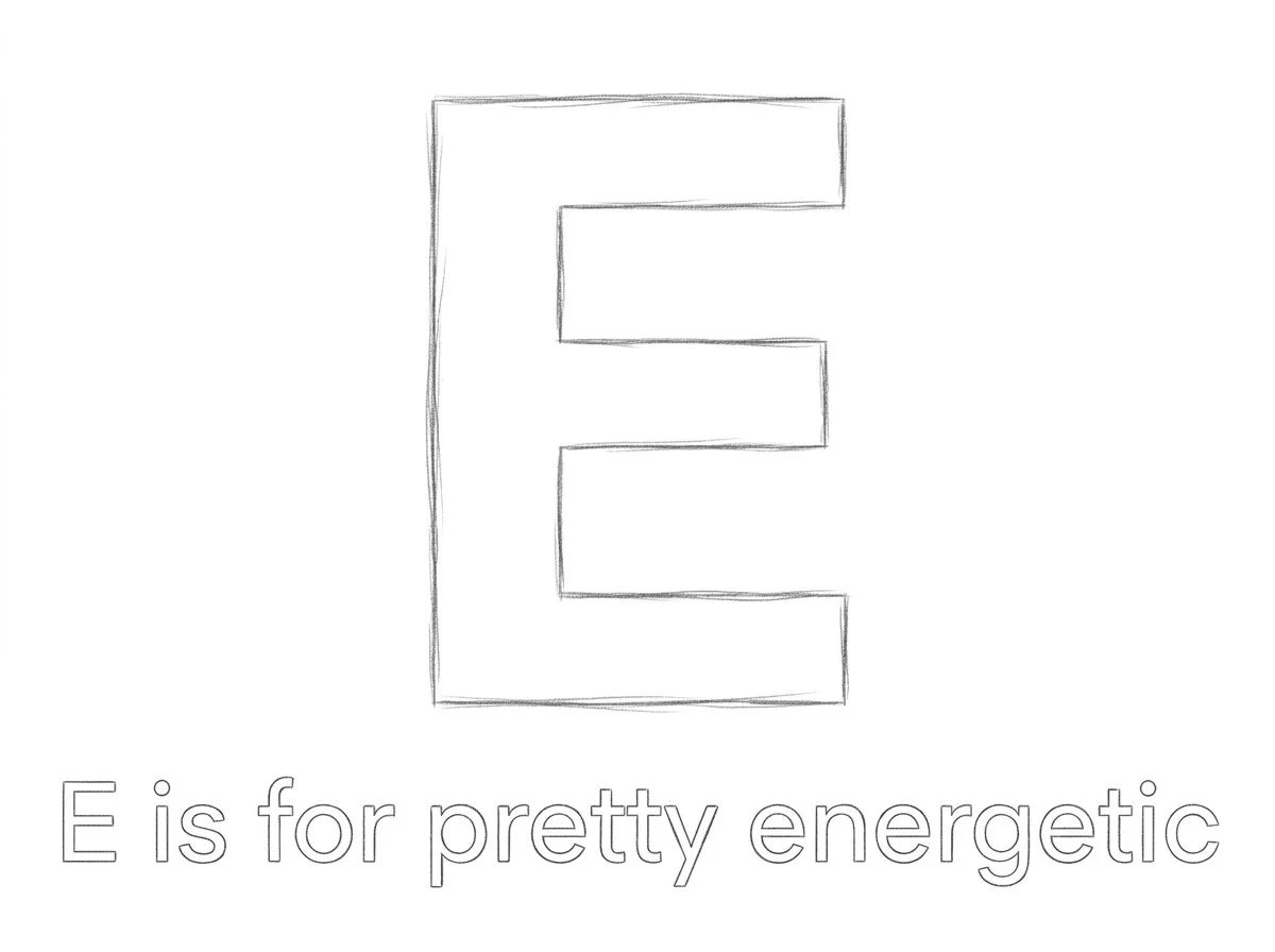 E is for Energetic - Custom Illustration Commission
