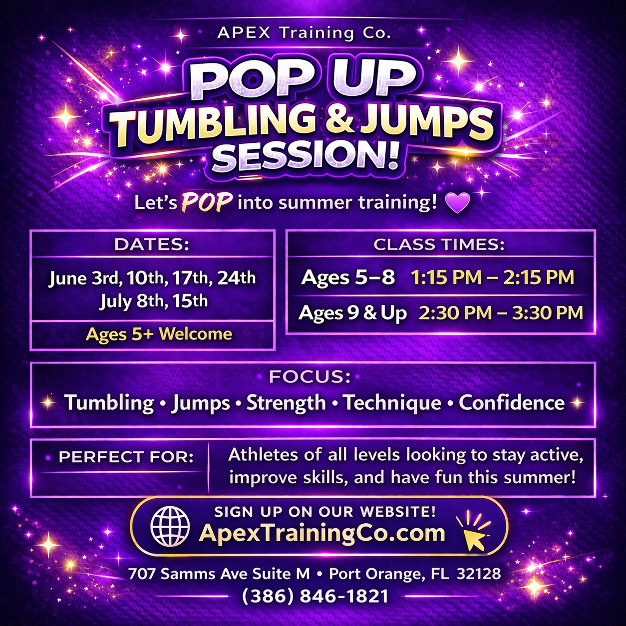 POP UP TUMBLING & JUMP SESSION