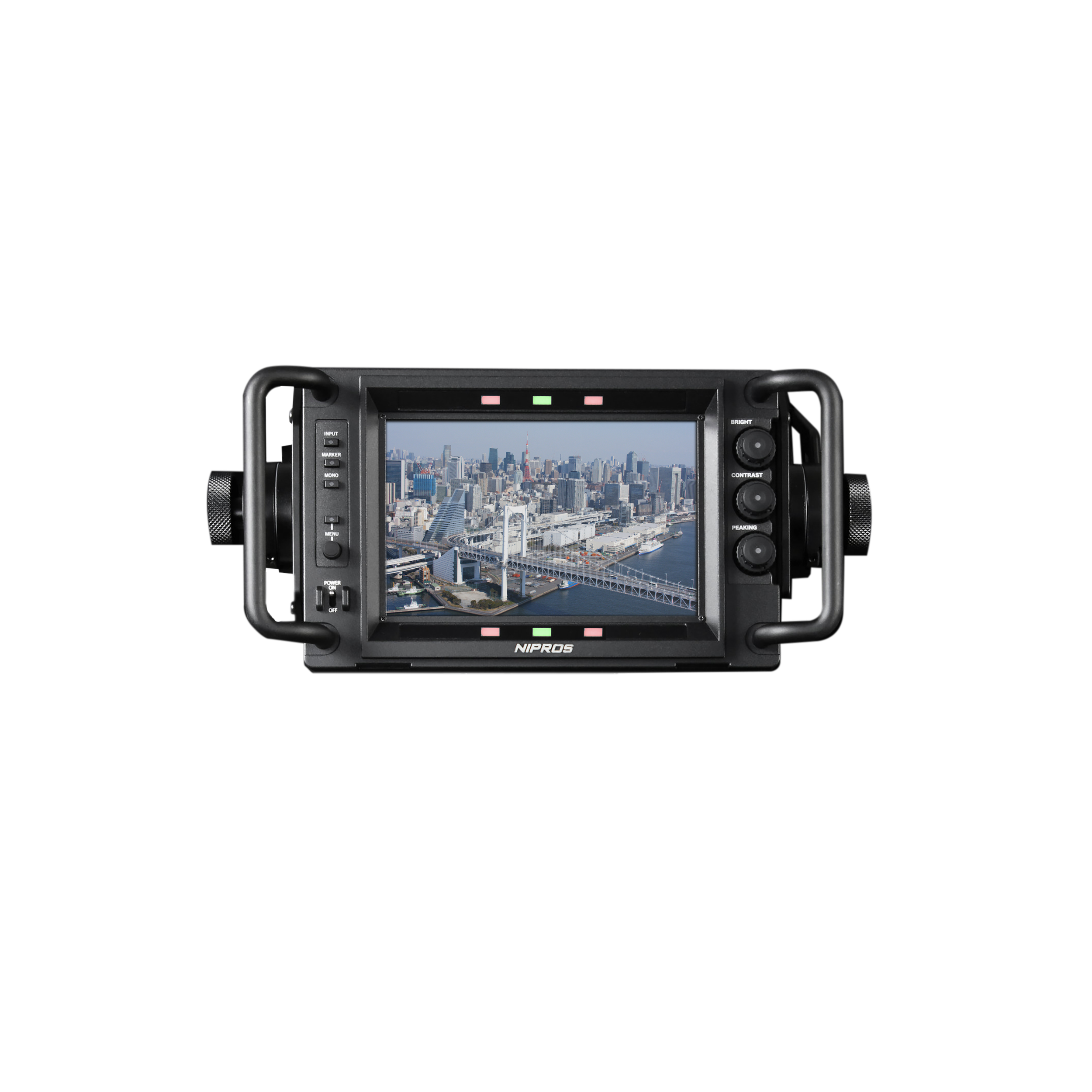 HDF-777 Professional studio and broadcast type standard 7-inch viewfinder with red/green tally HDMI/SDI inputs and the ability to connect to any camera and convert it into a full studio system by utilizing a unique zoom demand RET trigger