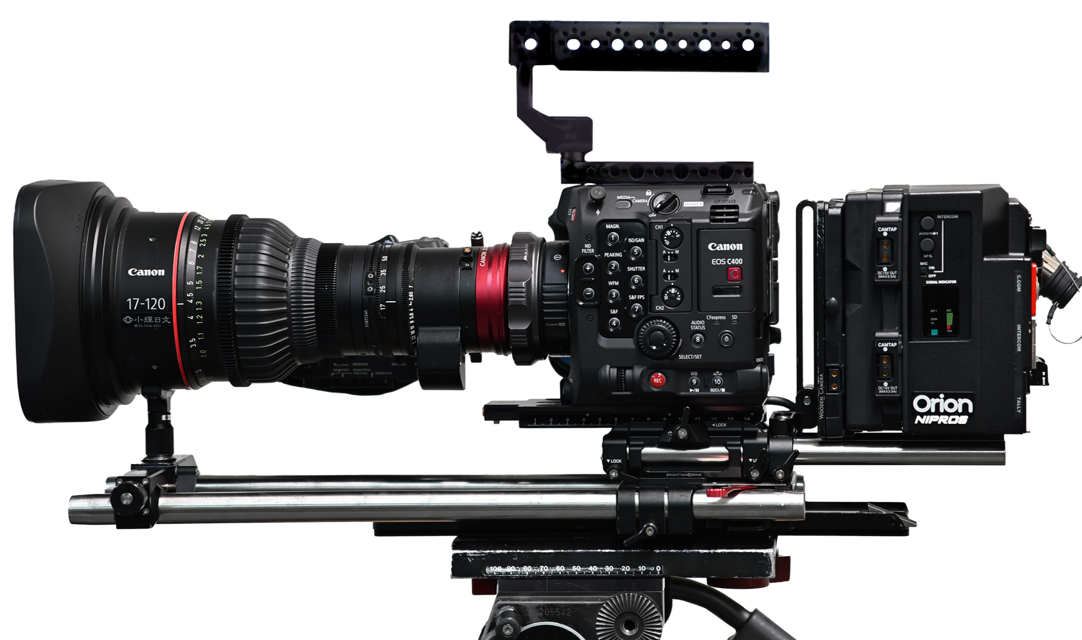A 12G Zero Latency Fiber Optic Camera Adapter on a Canon C400 Cinematic Live Video System
