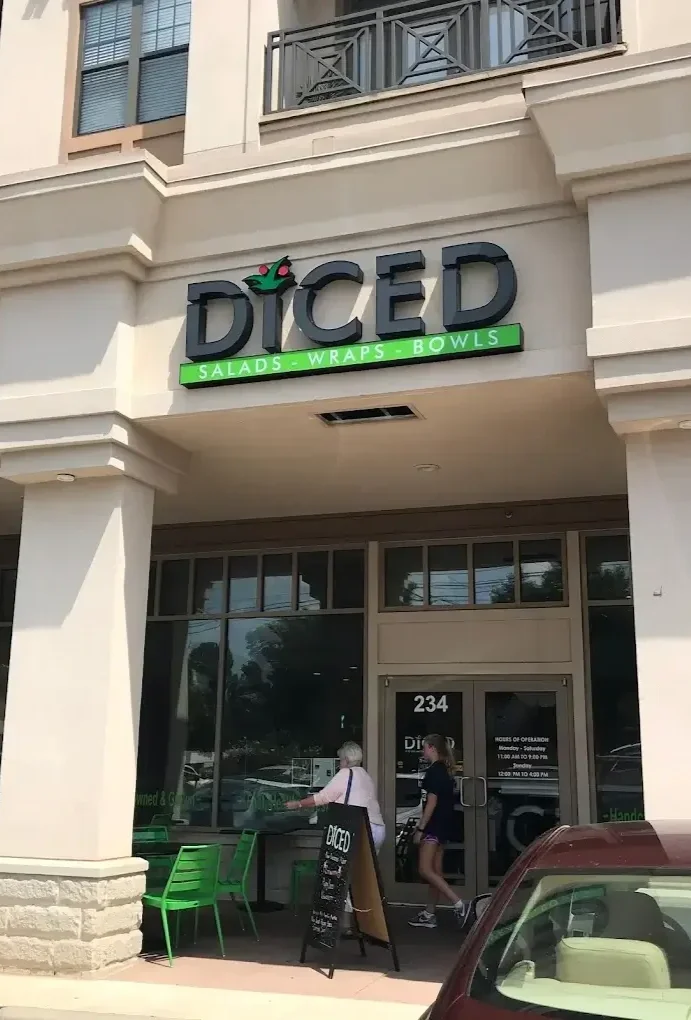 DICED Raleigh storefront exterior on Oberlin Rd. & Wade Ave