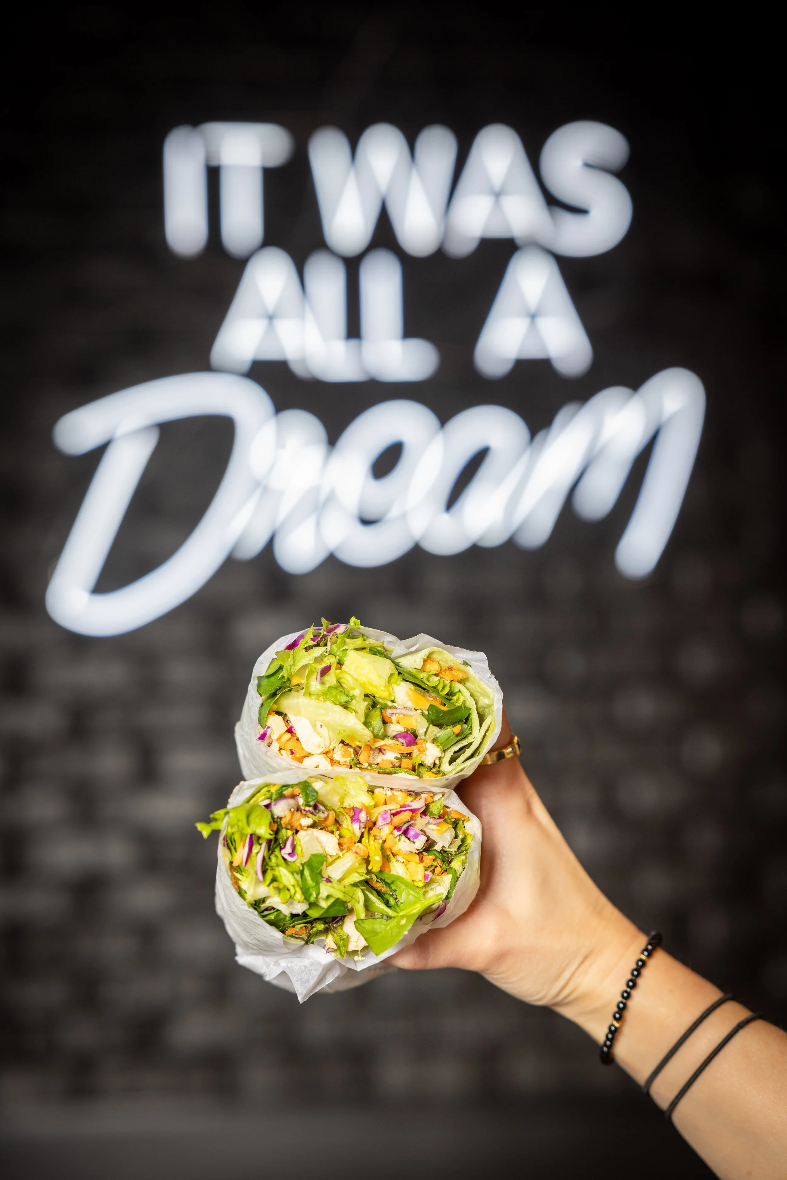 Fresh spicy thai wrap at our downtown location, it was all a dream