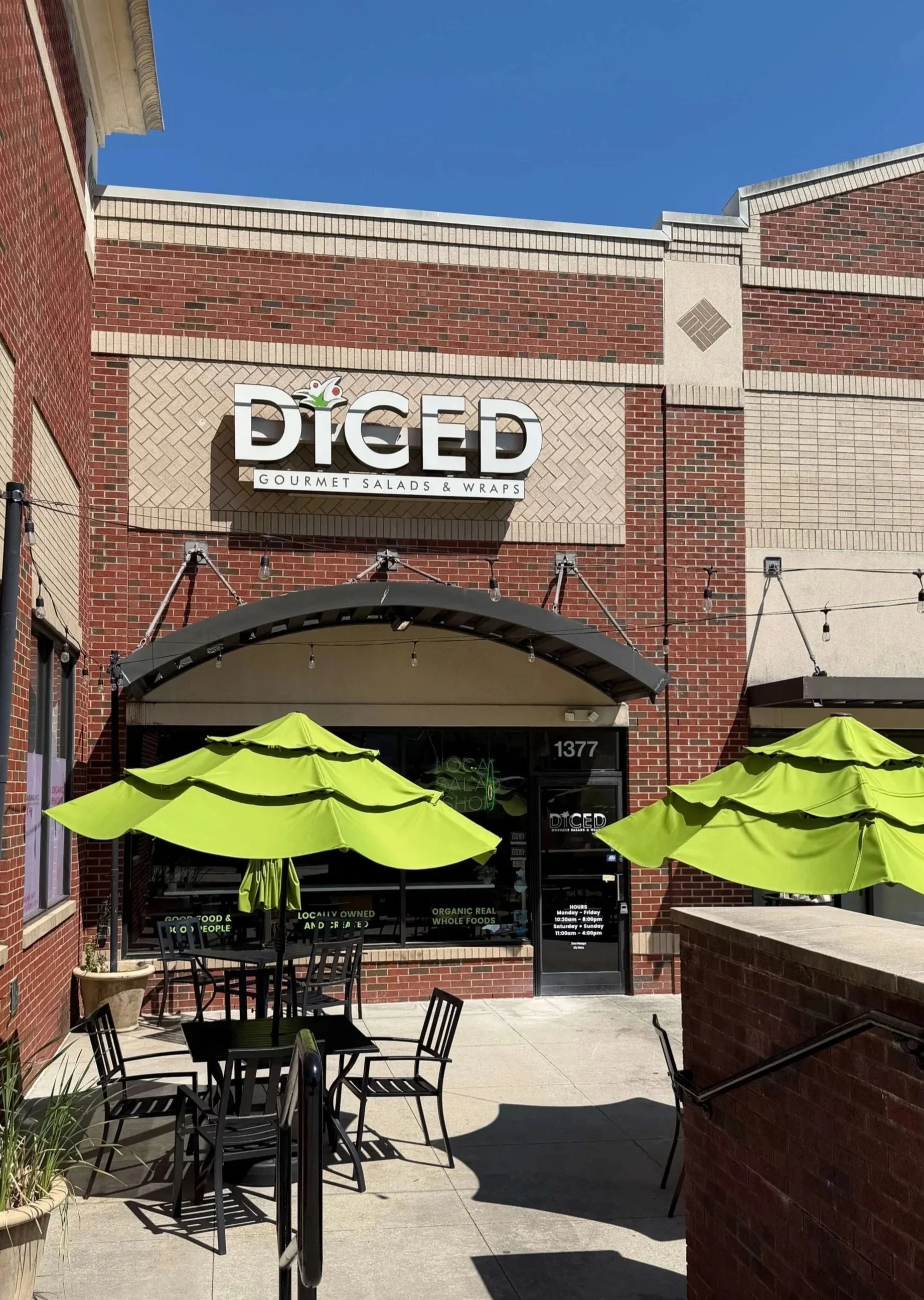 DICED Cary storefront exterior on Kildaire Farm Road