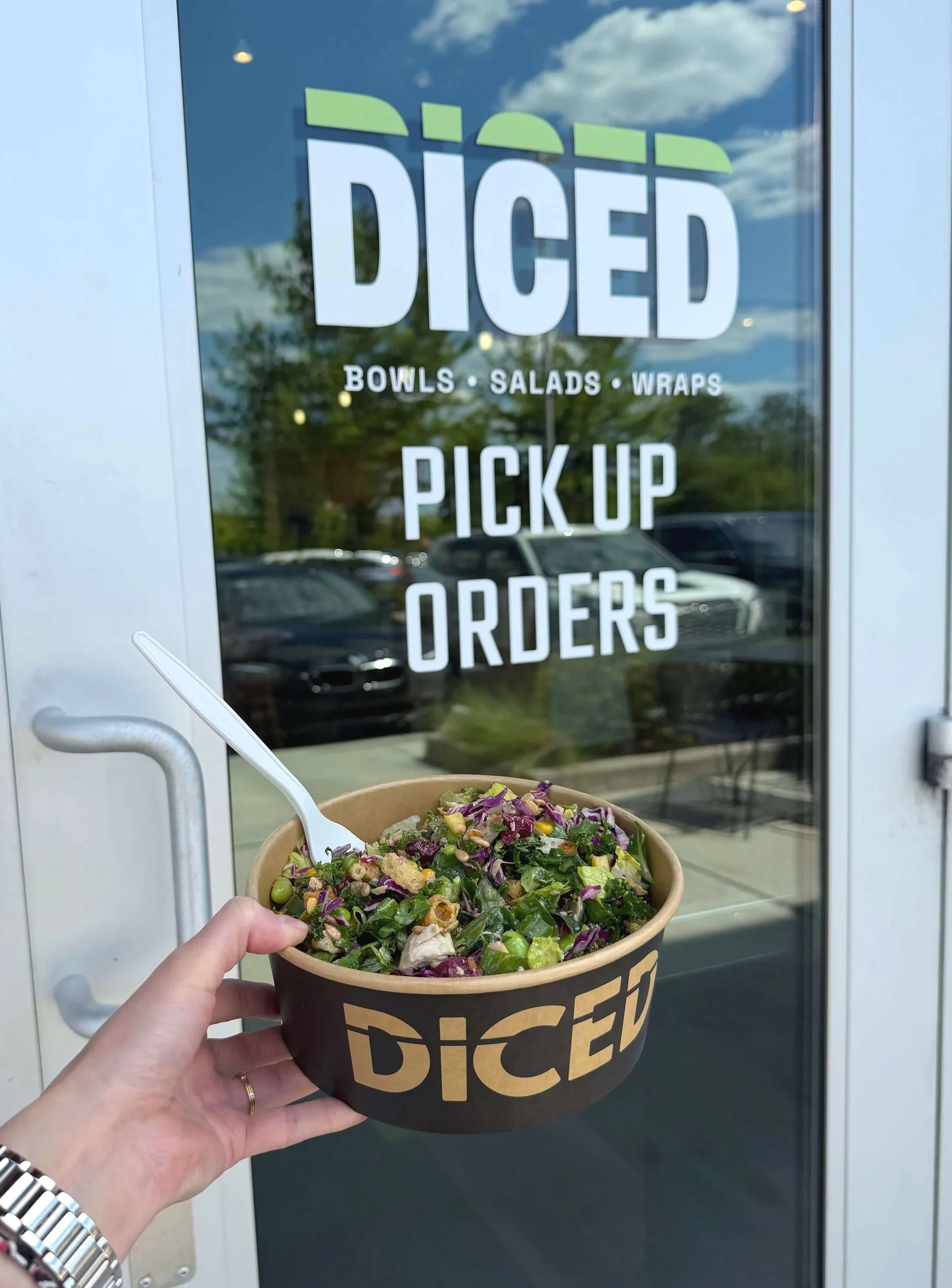 Fresh DICED Salad at West Cary at our pick up door