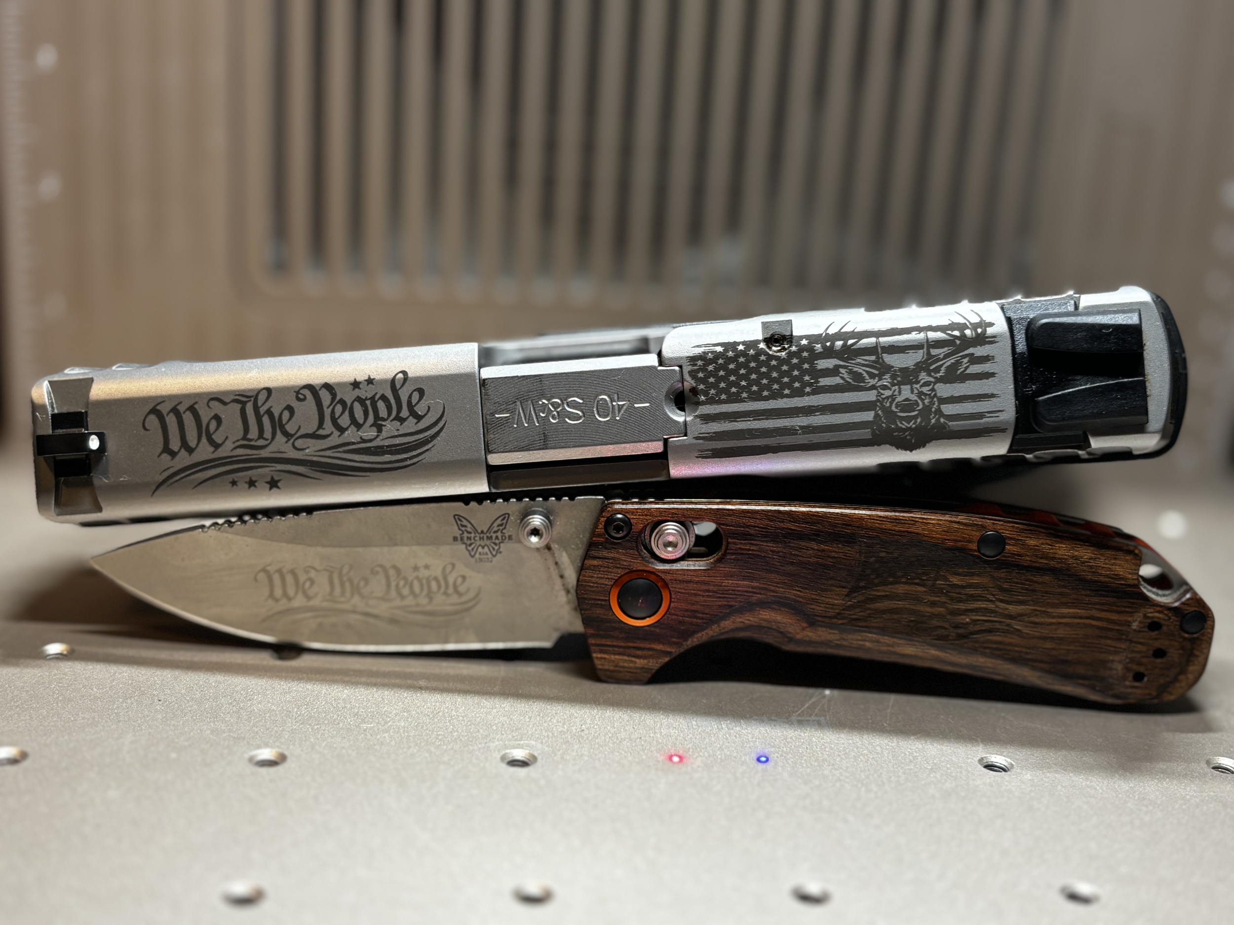 Personalized slide; Personalized Gun; Personalized Knife