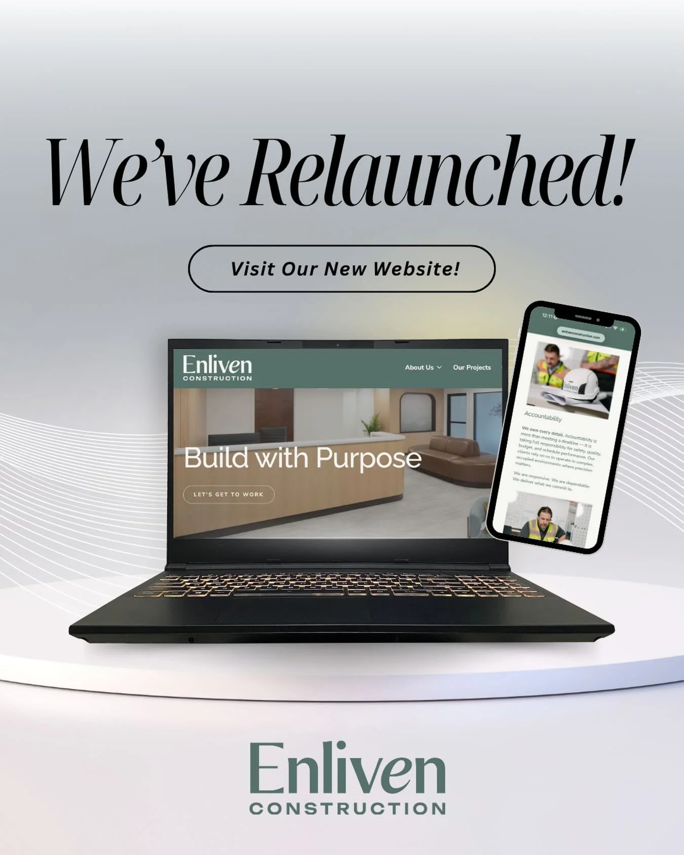 Built with purpose. Designed with intention. The new Enliven Construction website is officially live.
 
Our refreshed digital presence reflects who we are today &mdash; a Philadelphia-based general contractor focused on healthcare, education, and non