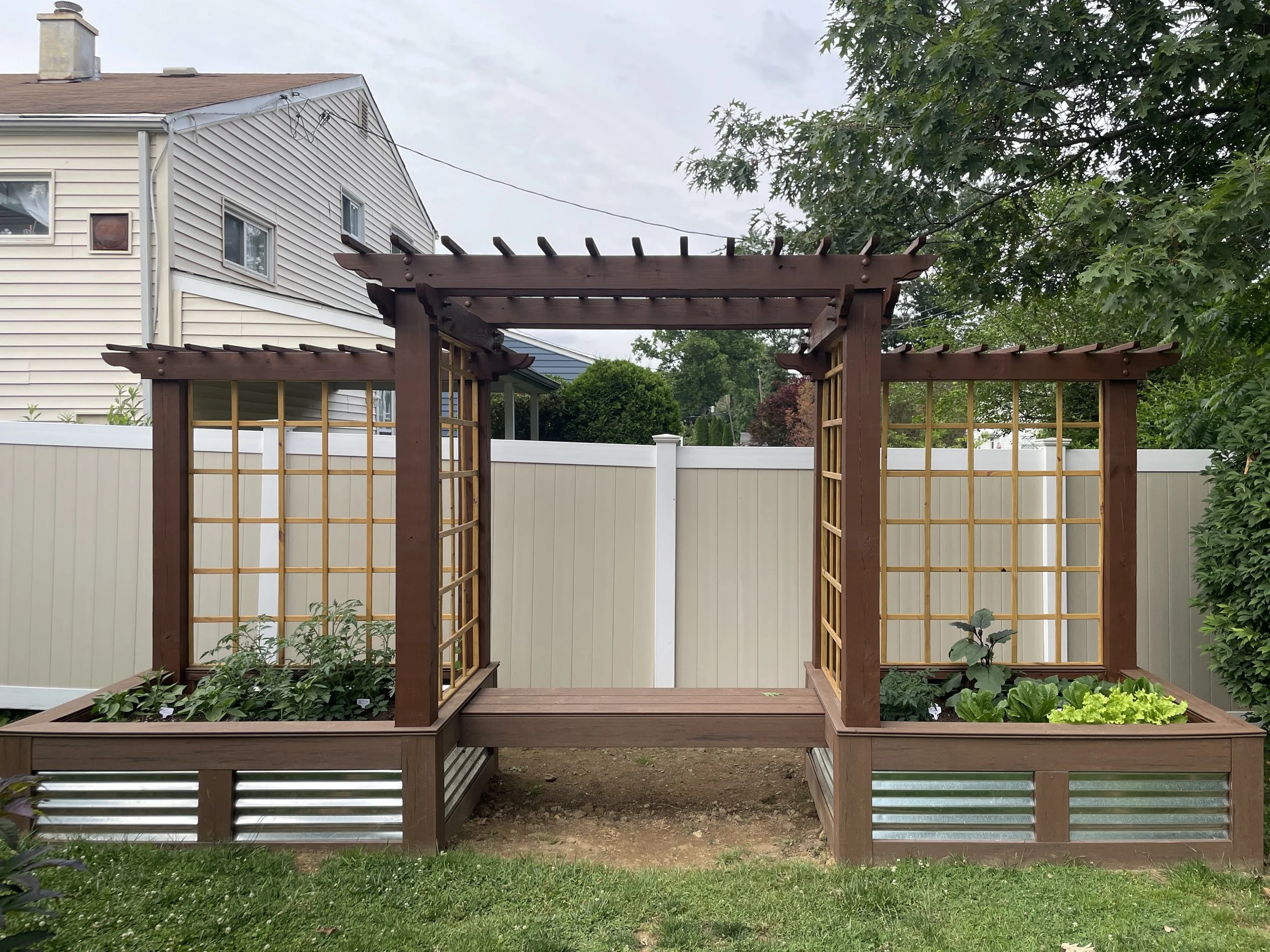 Custom raised garden bed installed in Glenside, PA by Diggs Design Studio located in and serving Montco, PA.