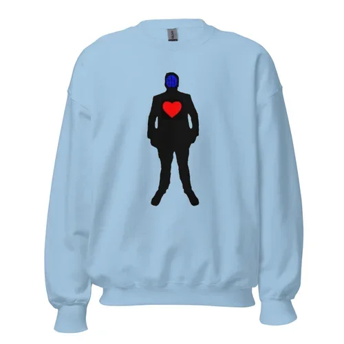 (Personalized) Original Consciousness Prints Heart-and-Brain Silhouette Light Blue Crewneck Sweater