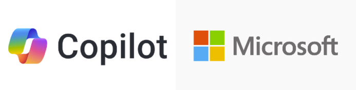 Logo of Copilot next to Microsoft logo
