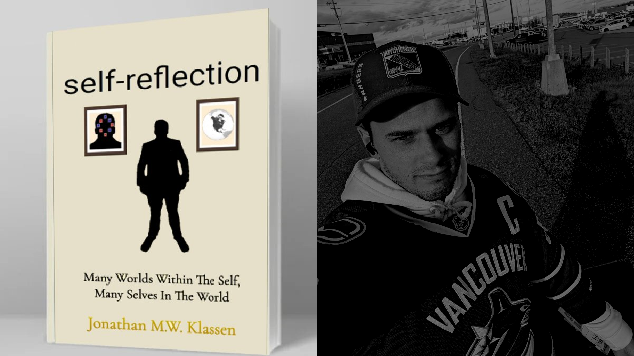 Book titled 'Self-Reflection' by Jonathan M.W. Klassen, featuring a silhouette of a person and two framed pictures on the cover.