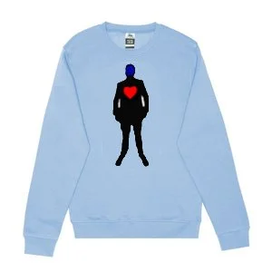 (Personalized) Original Consciousness Prints Heart-and-Brain Silhouette Sky Blue Crewneck Sweater