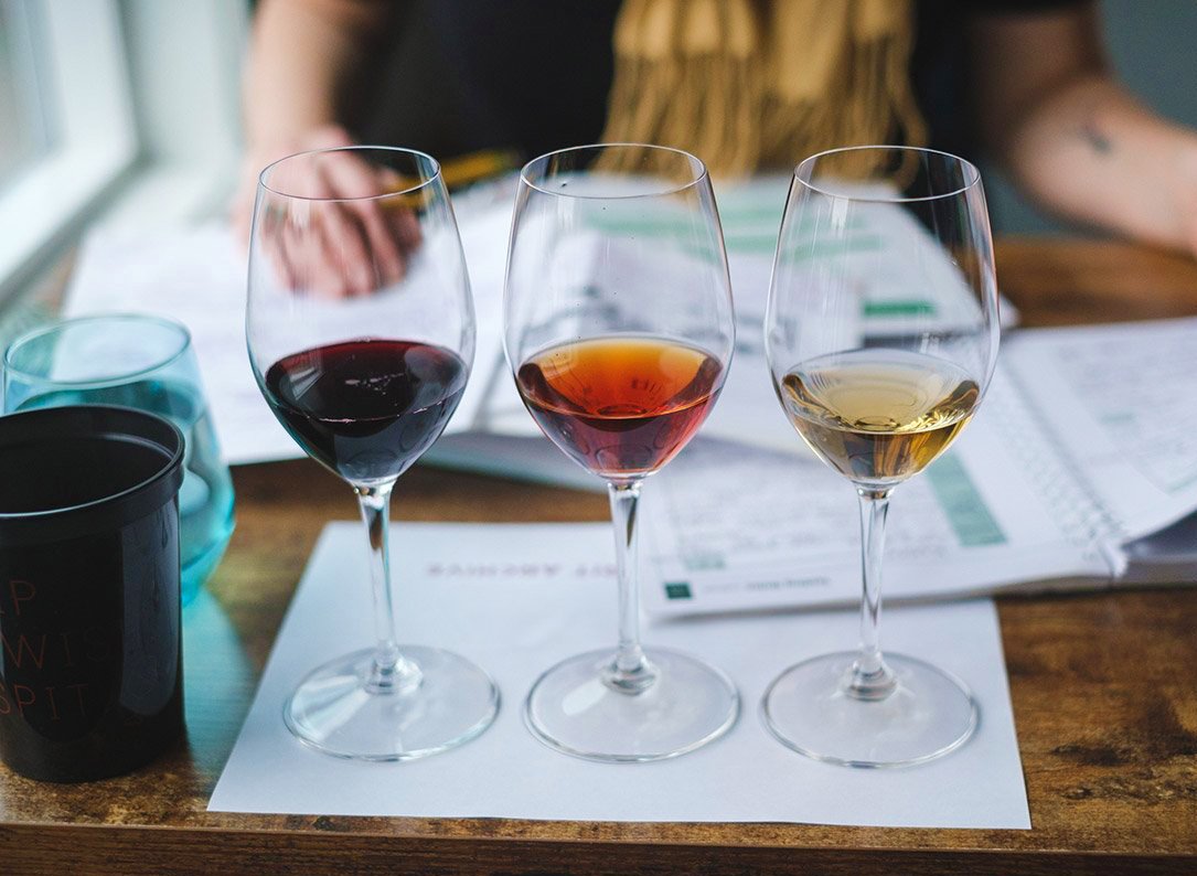 wine class with exam and wine tasting