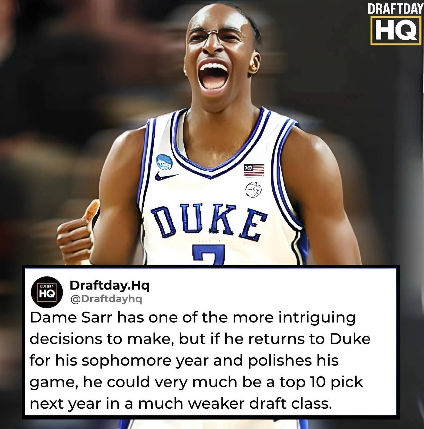 Dame Sarr proved this past season he&rsquo;s one of the highest upside players in college basketball.
Already an elite defender and corner shooter, he still has room to grow as a ball handler and playmaker. As just a freshman, a return to Duke to ref