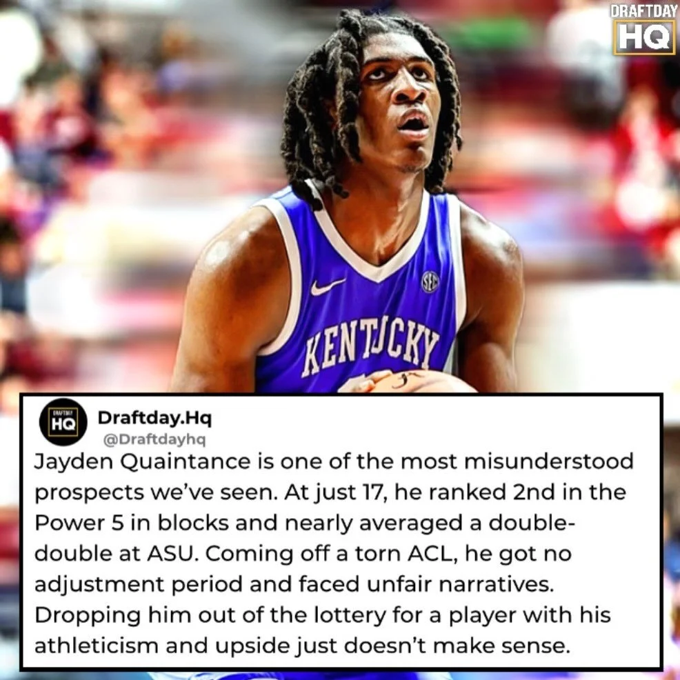 Jayden Quaintance has been disrespected among draft analysts and media and it has simply gone too far. After a season where Quaintance chose to forgo his final year of high school, the newly turned 17 year old big man almost led the power 5 in blocks