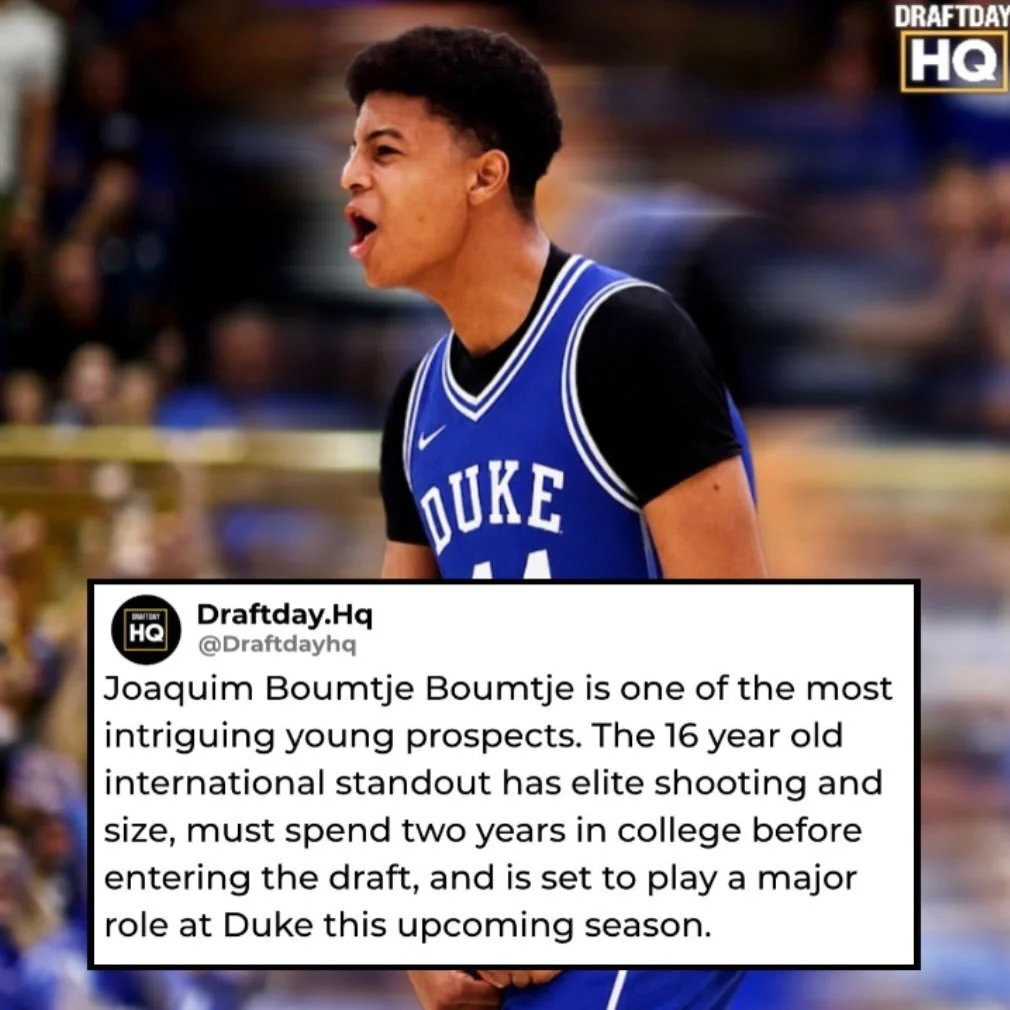 Joaquim Boumtje Boumtje just committed to Duke the other day and plans to play there for a minimum two years before potentially entering the draft. The 7&rsquo;0 forward has elite talent for his age and could be a huge contributor on one of the most 