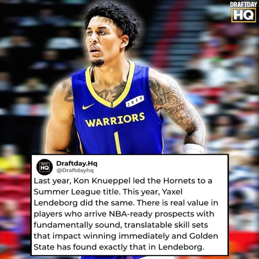 Yaxel Lendeborg just went off in the summer league championship game against the Grizzlies led by No. 3 pick Cameron Boozer. Lendeborg is coming off of a national title with Michigan and was viewed as one of the safer prospects in this years class wh