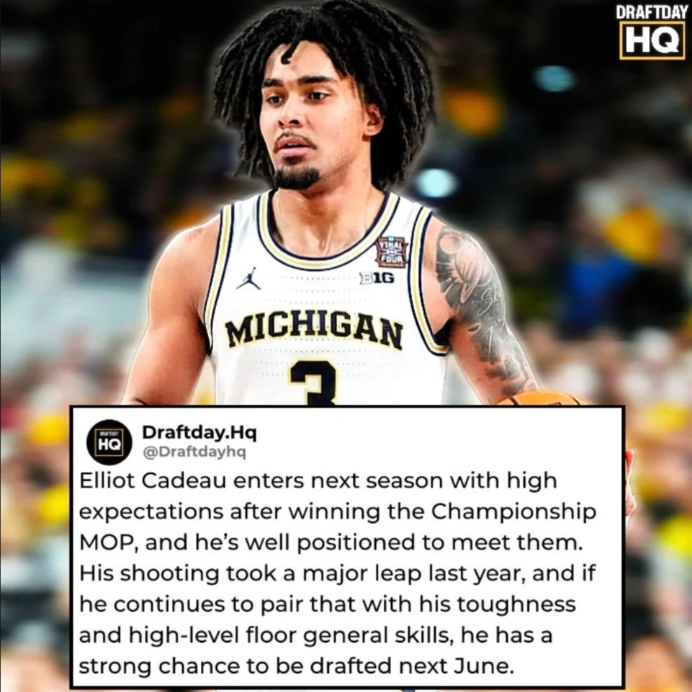 Elliot Cadeau is coming off of a very impressive breakout season after a rough couple of years at UNC. Under Dusty May, the rising senior guard put on a show in the NCAA tournament and really revived his draft stock heading into next season. With lot