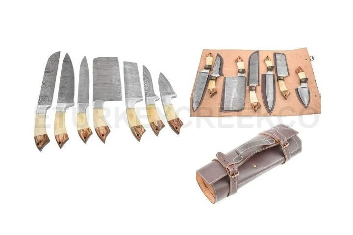 Premium Chef's Knife Set with Leather Carrying Case