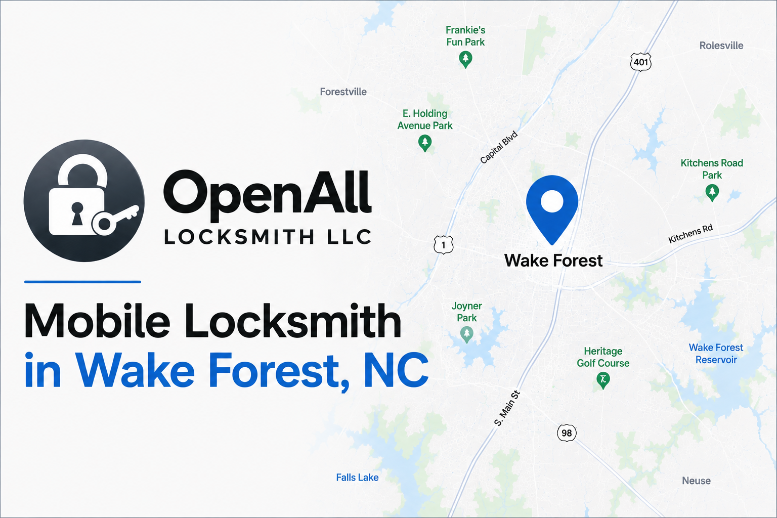 Mobile locksmith service in Wake Forest NC by OpenAll Locksmith