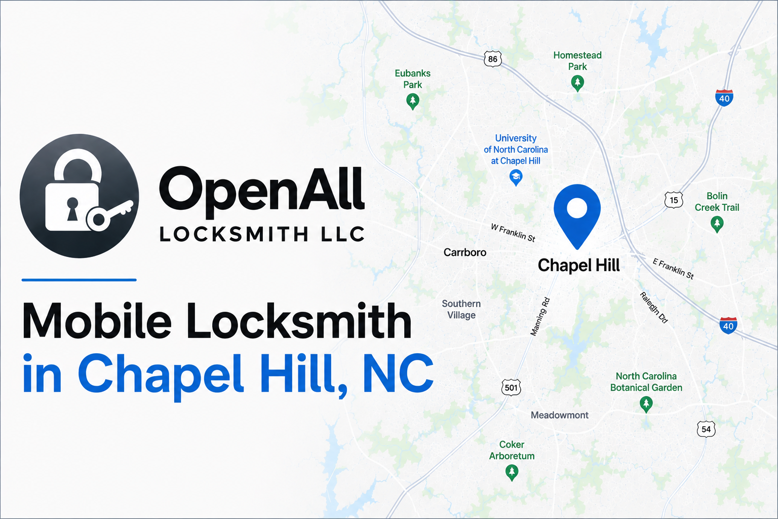 Mobile locksmith service in Chapel Hill NC by OpenAll Locksmith