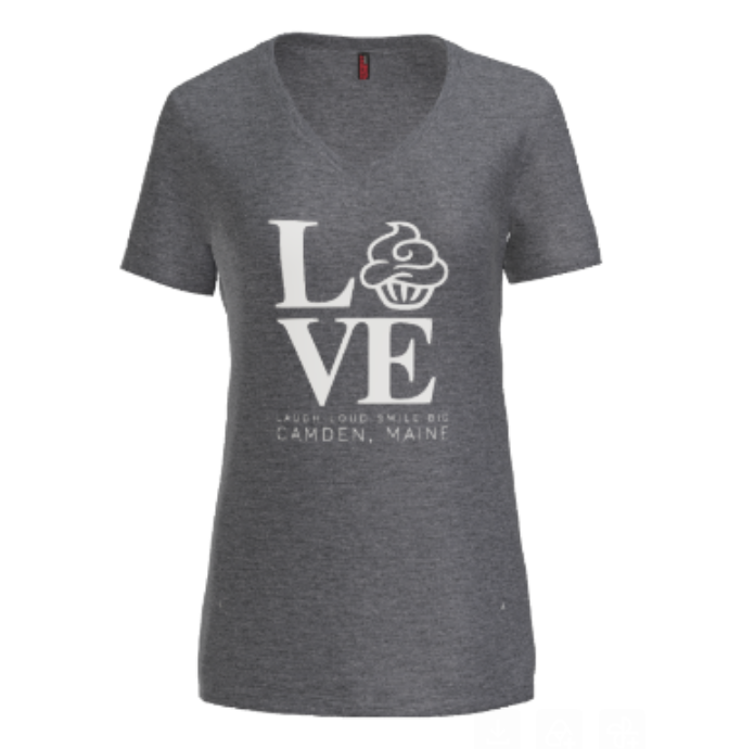 Adult LOVE V-Neck Tee (Grey)