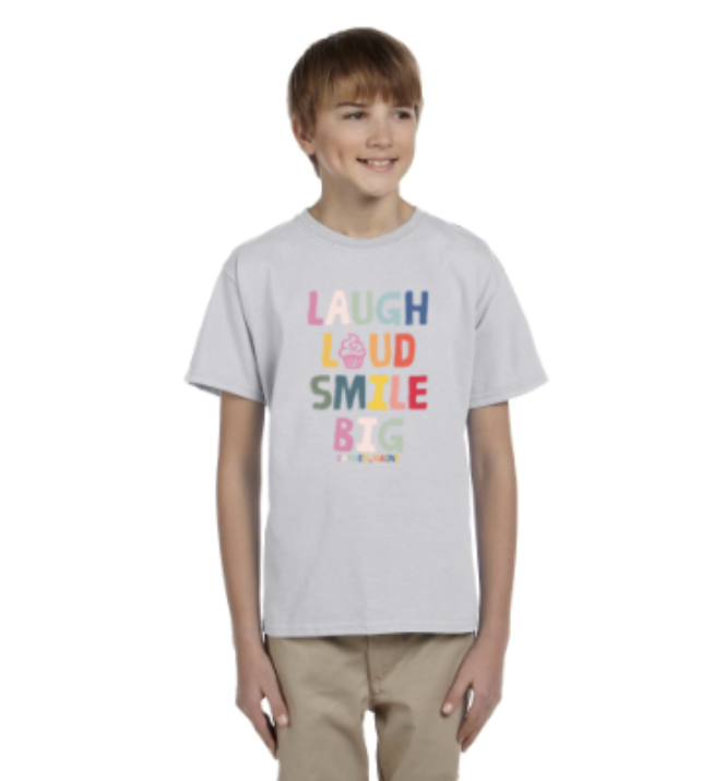Youth LAUGH LOUD SMILE BIG Tee (Ash)