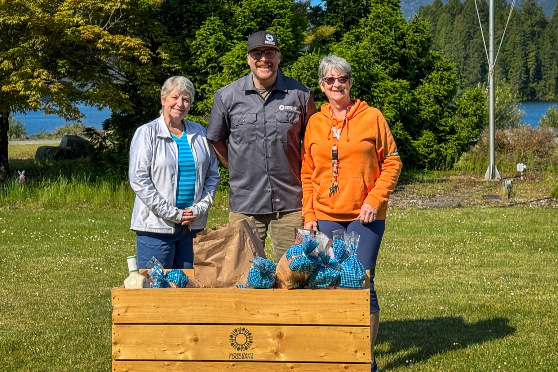 Chris Arruda collecting donations for the Comox Valley Food Bank