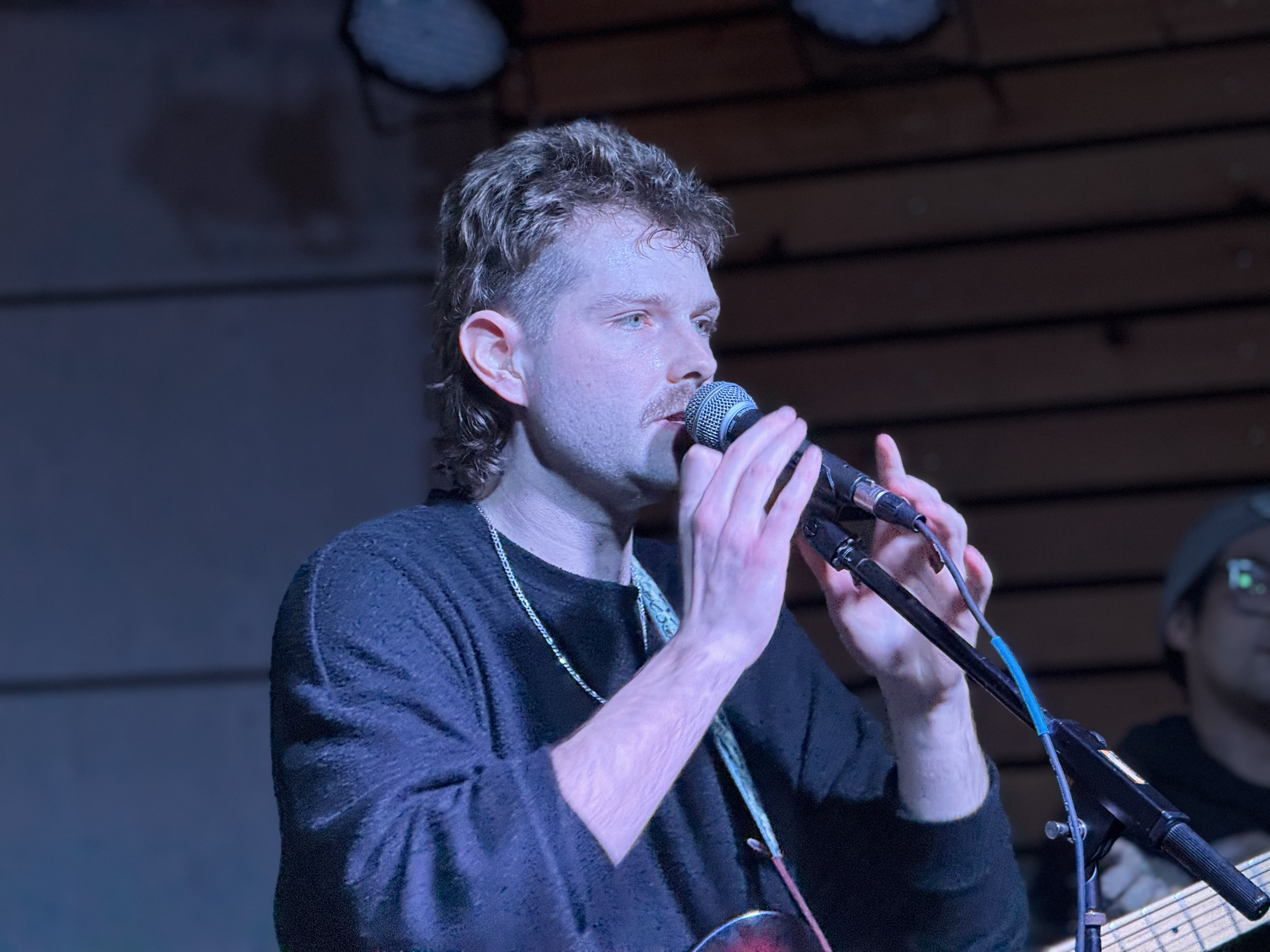 Tiger Would! vocalist performing at The Sanctuary in Butler,