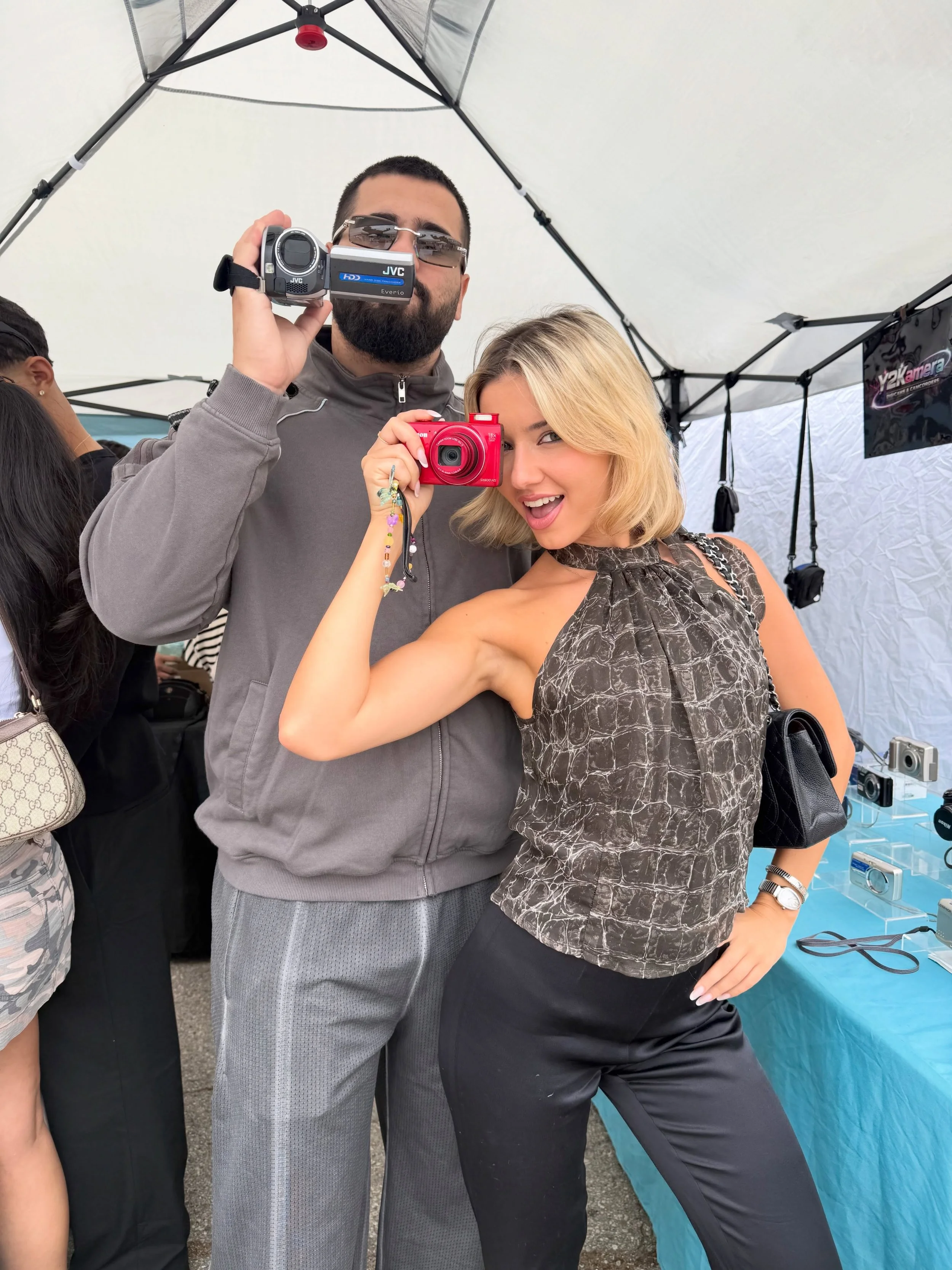 So many cameras sold @melrosetradingpost last Sunday 🌞! We are here every week rain 🌧️ or shine ✨ #digicam #camcorder #vintage #restored #workingcamera