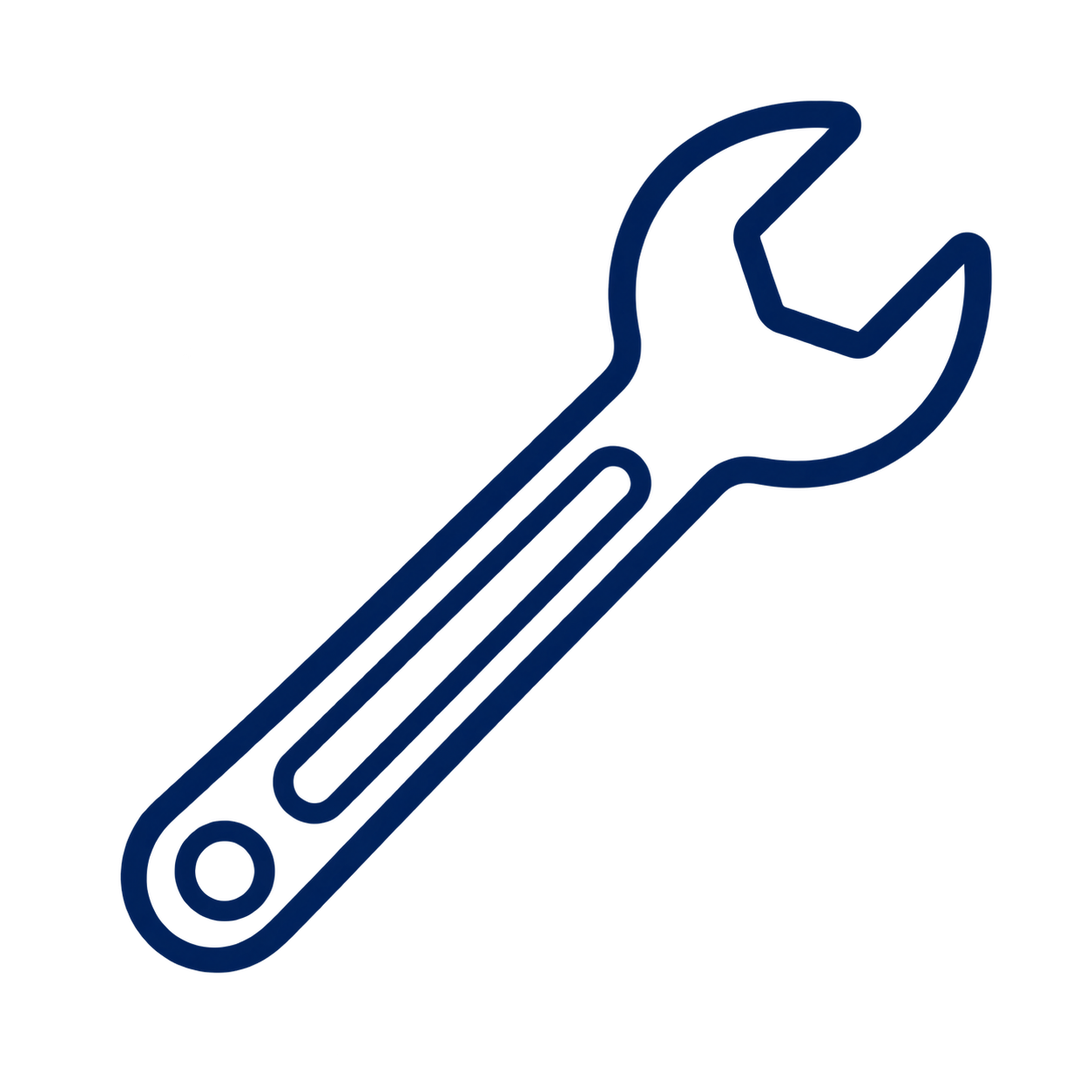 Icon of a wrench designed like a utility knife.