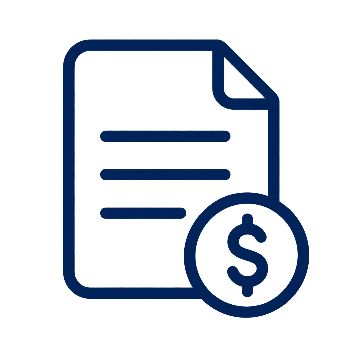 Icon of a document with a dollar sign, indicating a financial or billing document.