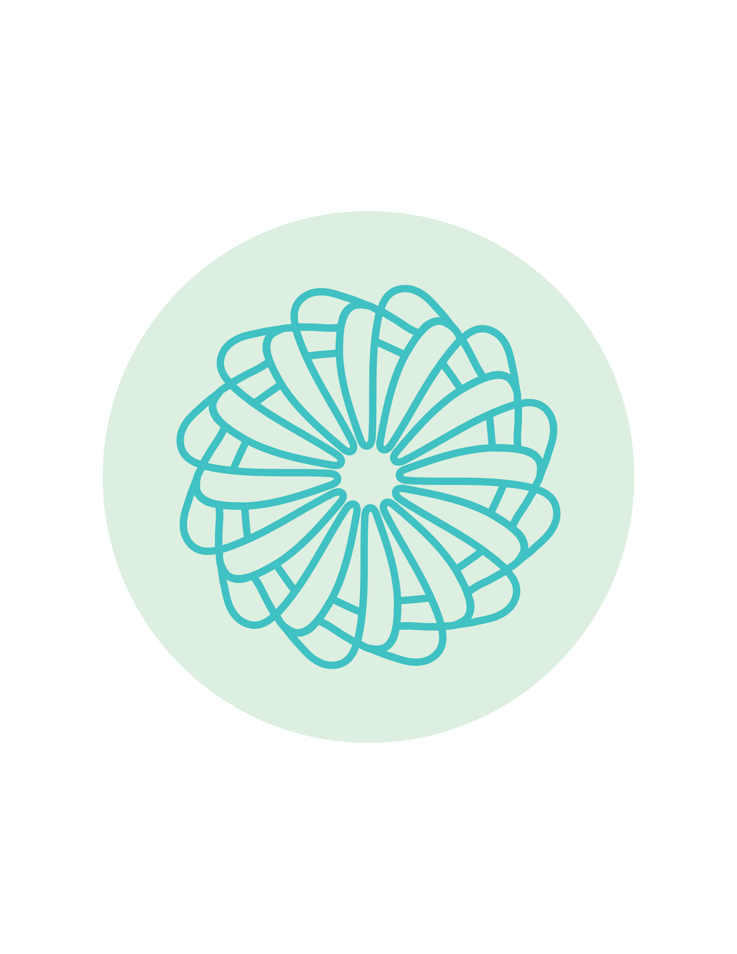 Glisten Health logo, a mandala-style flower