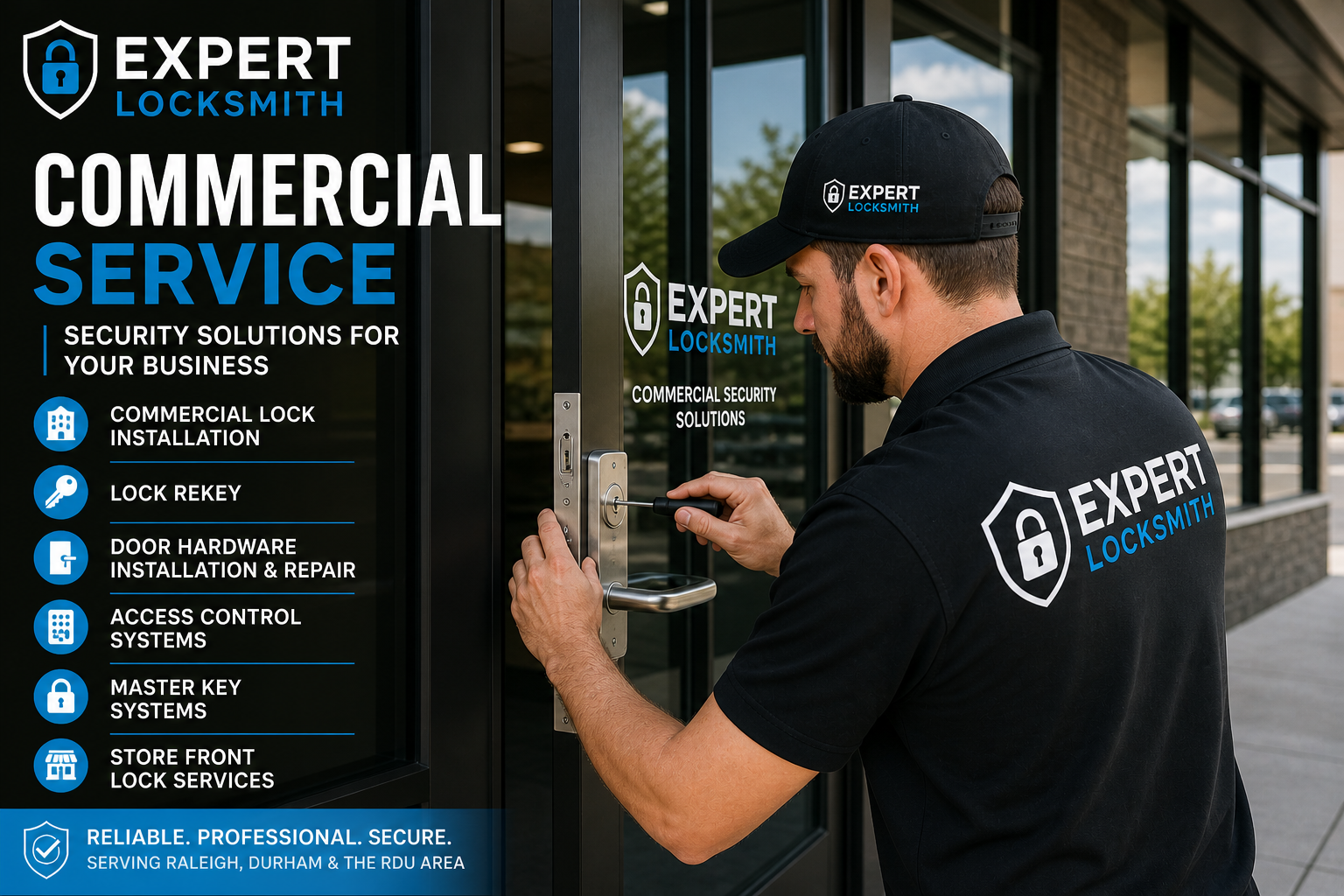 Expert Locksmith commercial locksmith service for businesses in Raleigh Durham NC
