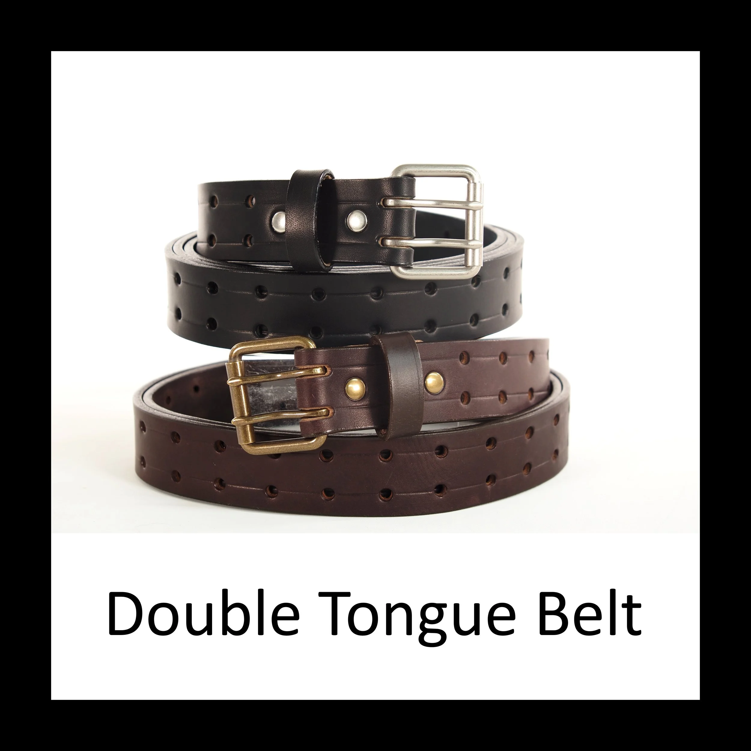 Double-Tongue Bridle Leather Belt