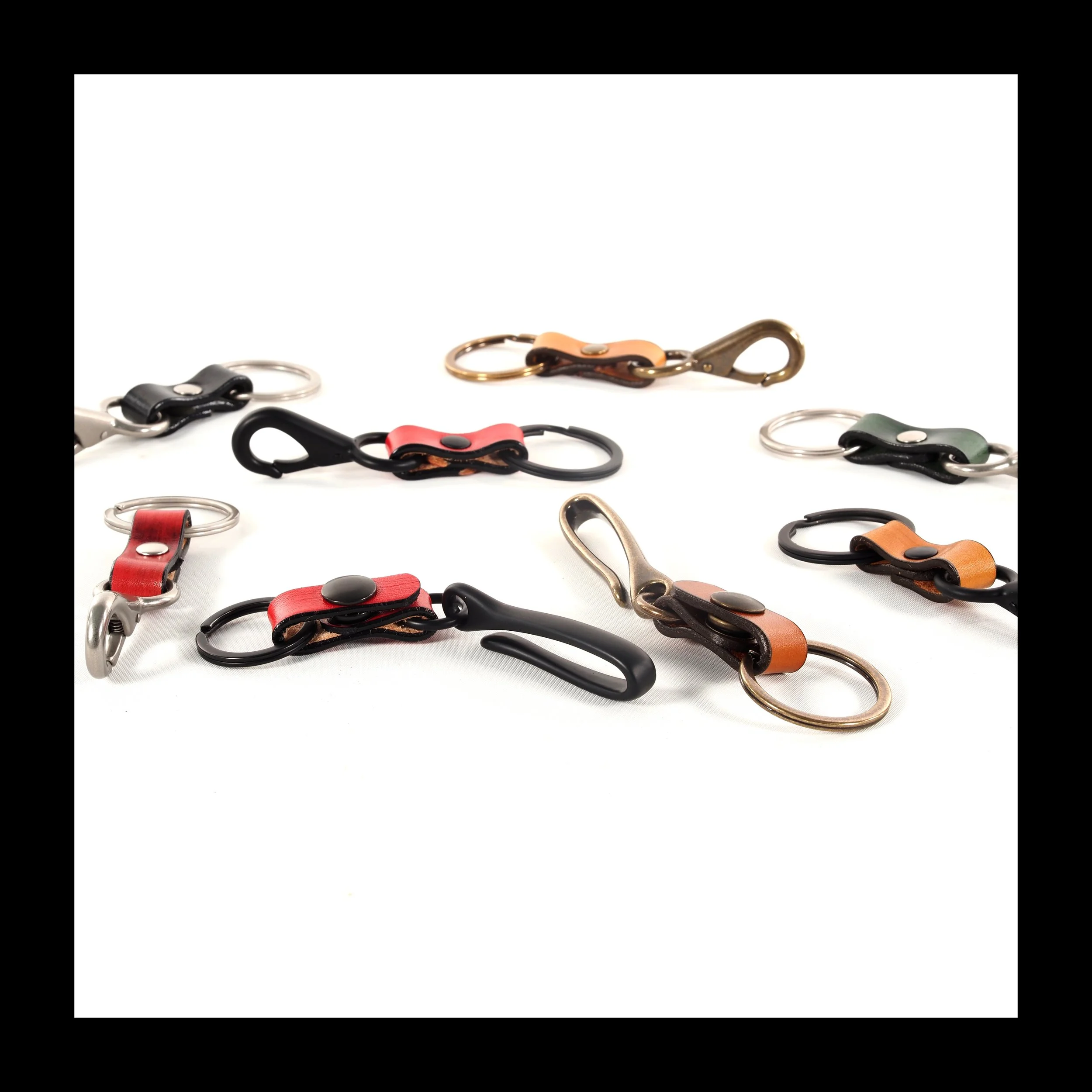 Leather Keychain, with Snap Hook or Japanese Fish Hook