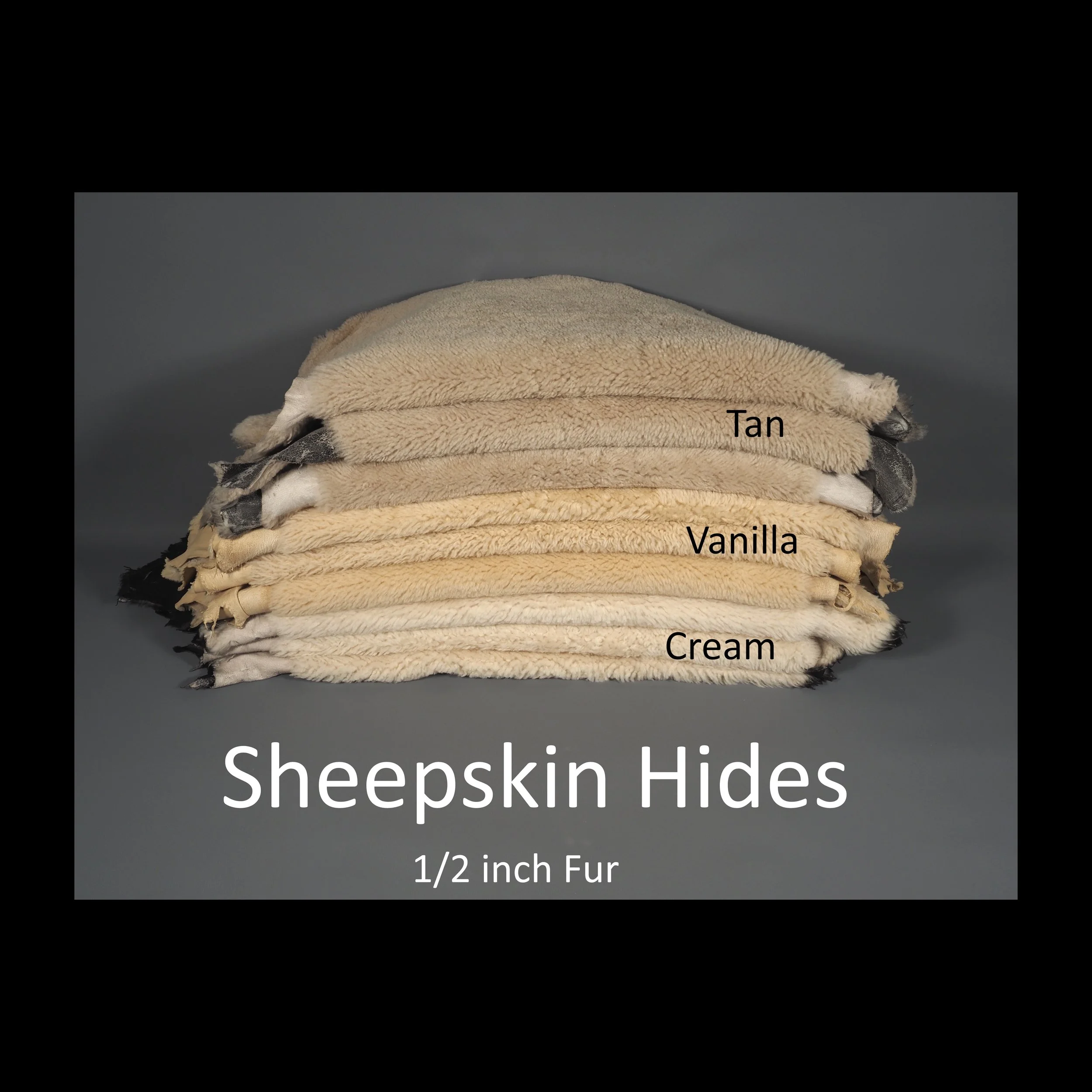 Sheepskin Hides: 1/2 inch Fur